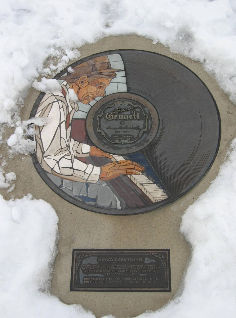 Hoagy Carmichael's plaque on the Gennett walk of fame.